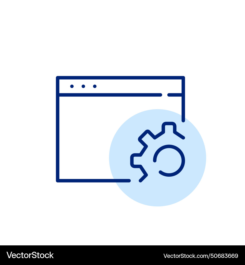 Browser Verbesserung Icon Seite und Zahnrad Browser Verbesserung Icon Seite und Zahnrad vektorbild