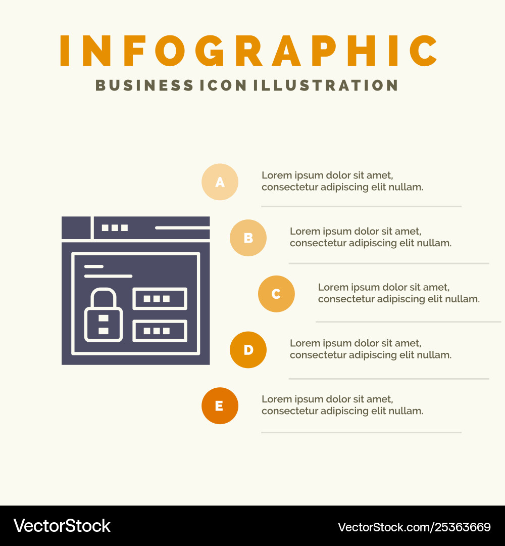 Browser web lock code infographics presentation Browser web lock code infographics presentation vector image