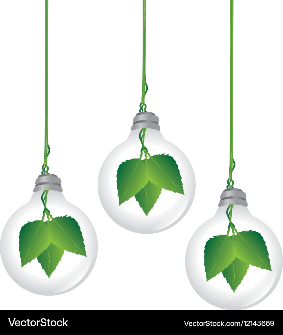 Bulb with ecology symbol vector image