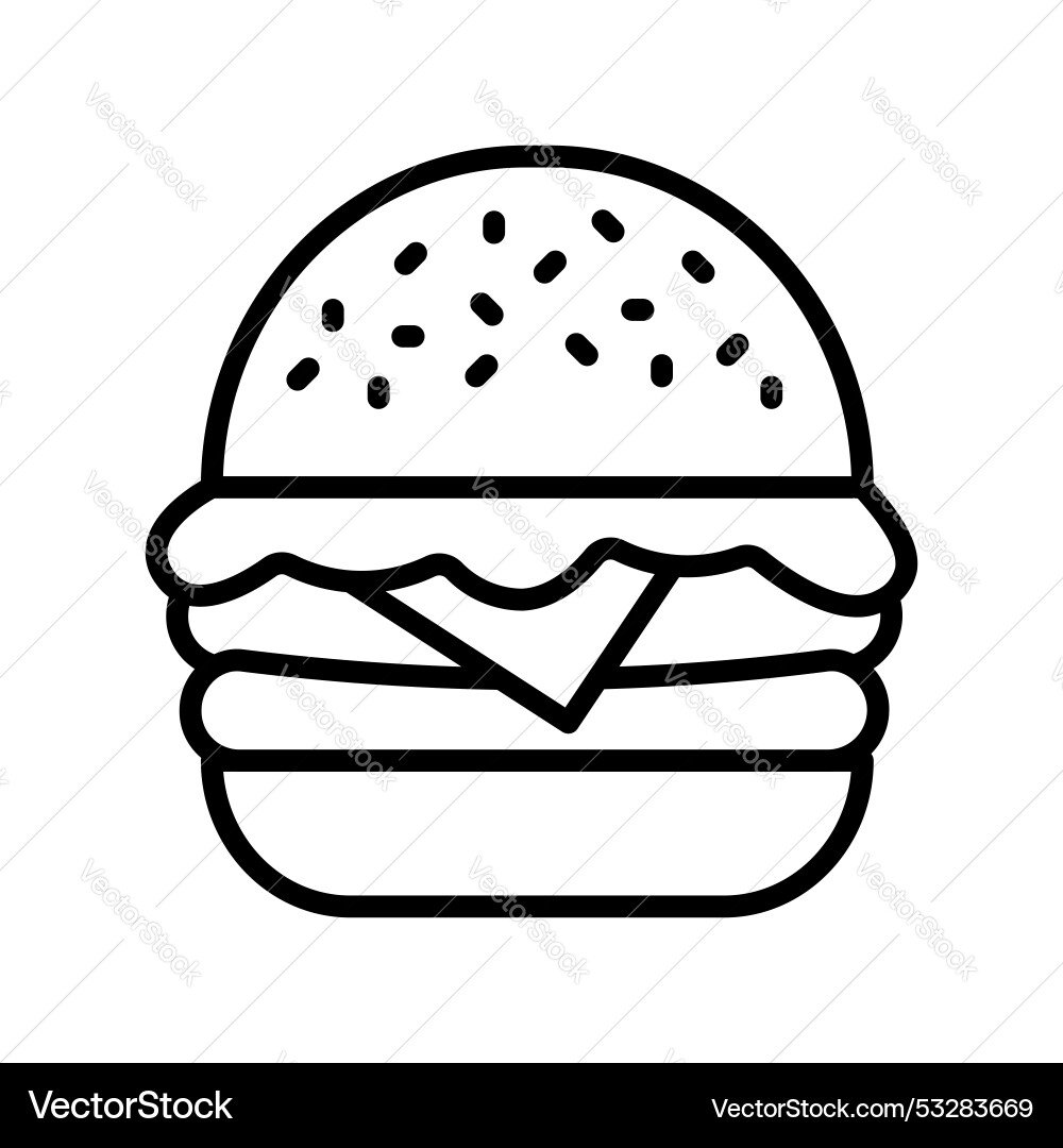 Burger icon outline style design isolated Burger icon outline style design isolated Vector Image