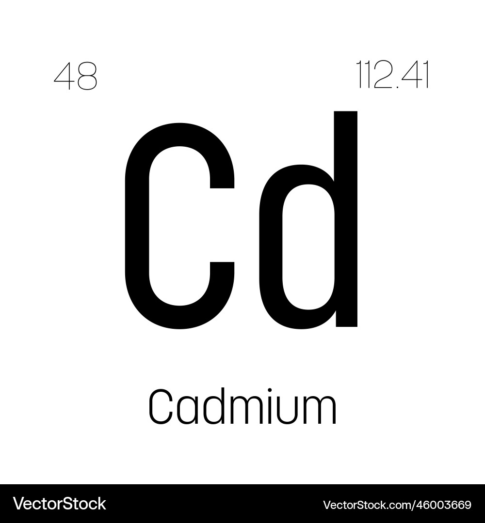 Cadmium cd periodic table element Cadmium cd periodic table element vector image