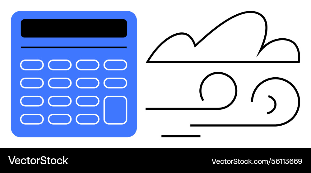 Calculator and wind icon representing cost Calculator and wind icon representing cost Vector Image