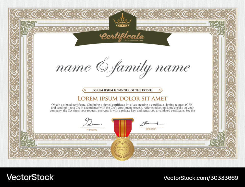 Certificate design template Certificate design template Vector Image