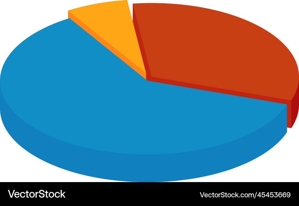Circle diagram in 3d color isometric style round Circle diagram in 3d color isometric style round vector image