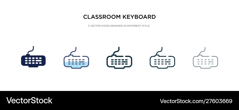 Classroom keyboard icon in different style two Classroom keyboard icon in different style two vector image