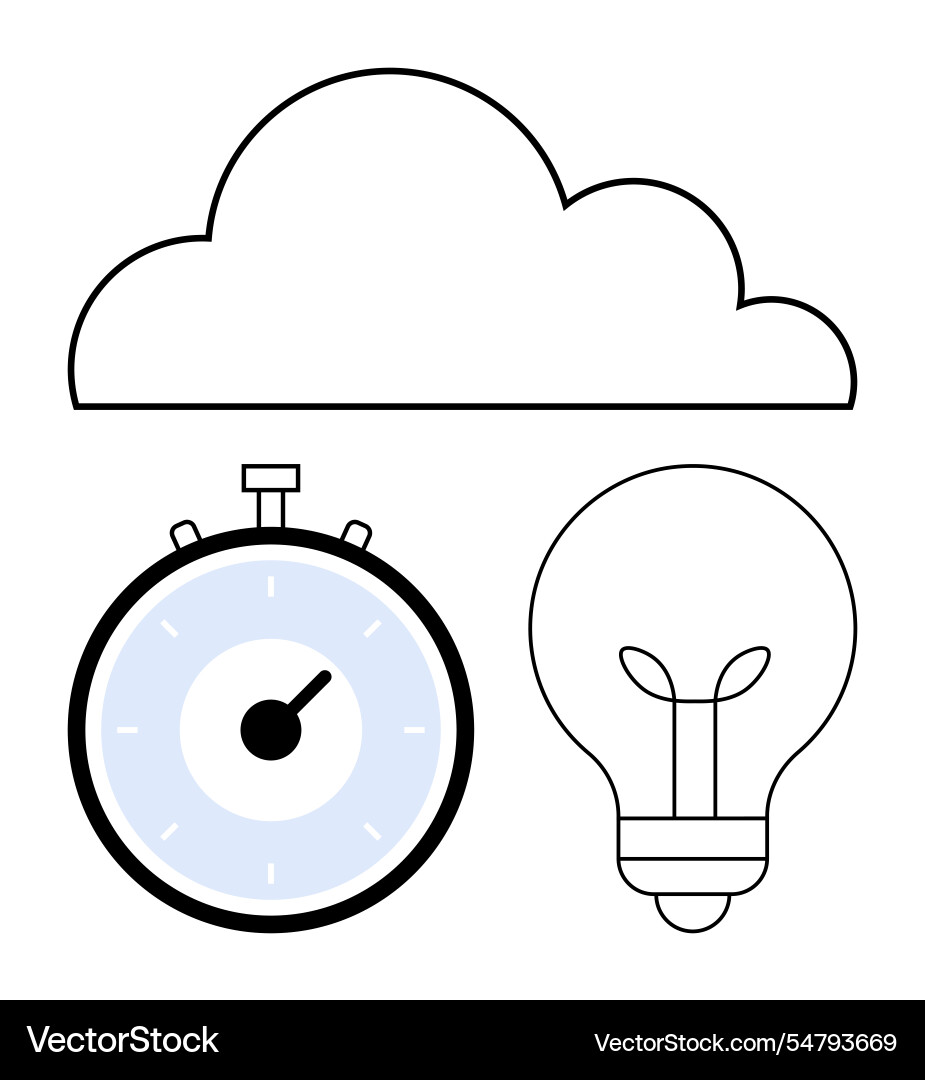 Cloud computing innovation concept with stopwatch Cloud computing innovation concept with stopwatch vector image