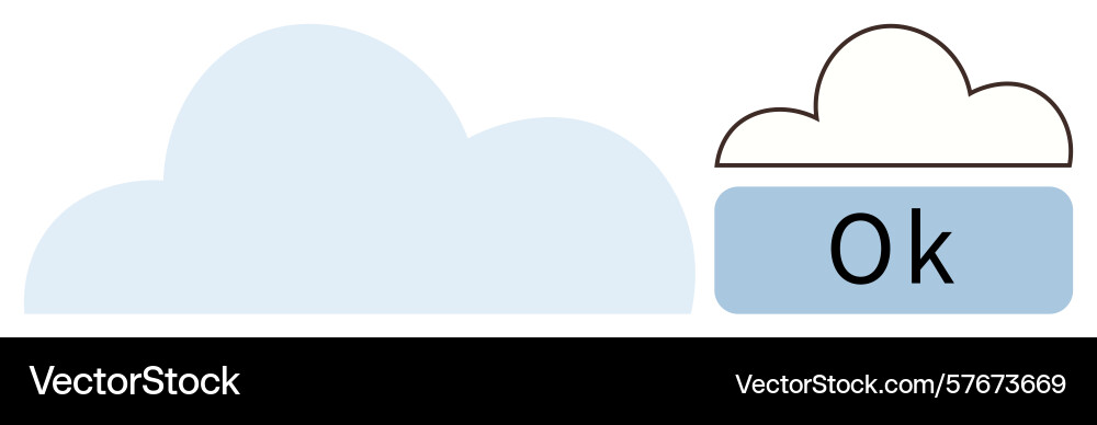 Cloud shape and approval button design with ok Cloud shape and approval button design with ok vector image