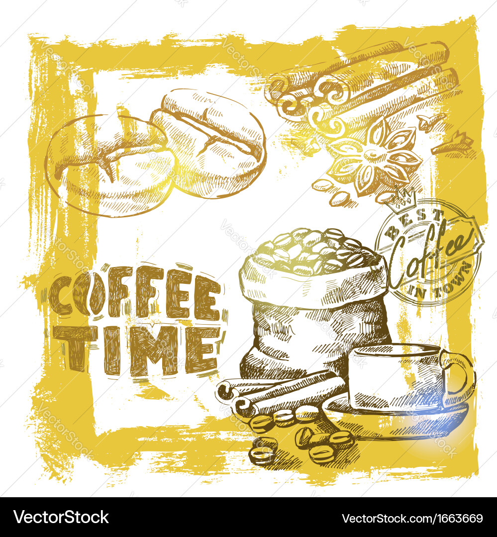 Coffee Sketch Set vector image