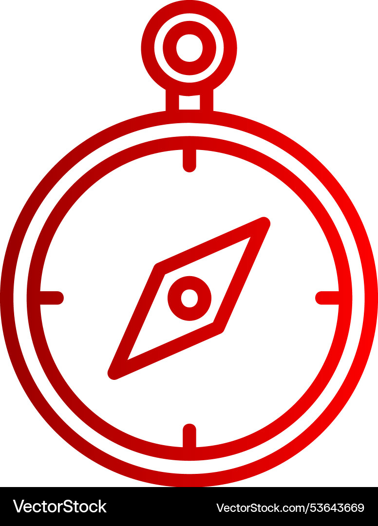 Compass line gradient icon Vector Image