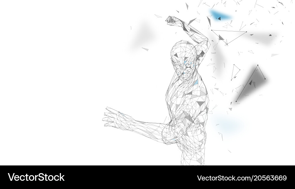 Conceptual abstract man is doing powerful punch vector image