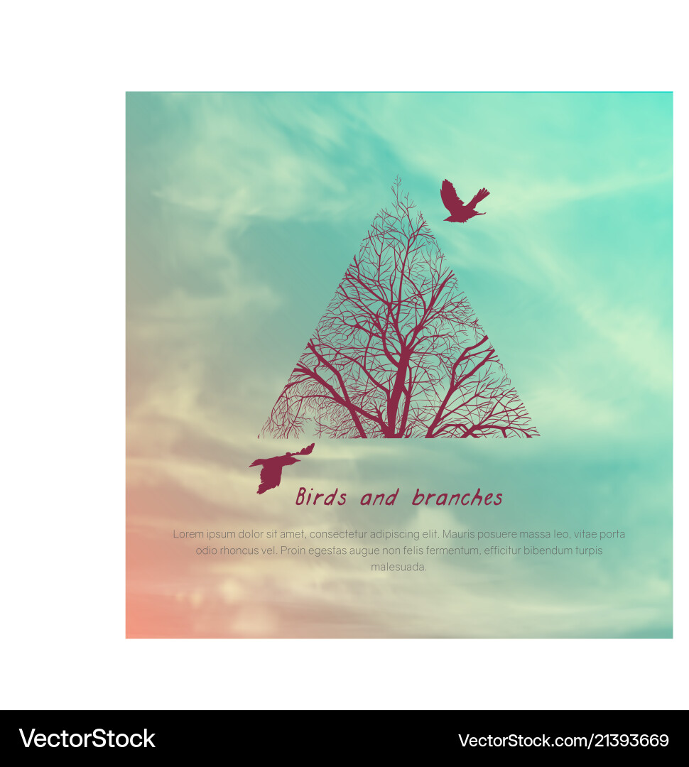Crows and tree banner Vector Image