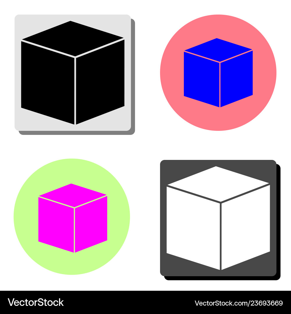 Cube flat icon Cube flat icon Vector Image