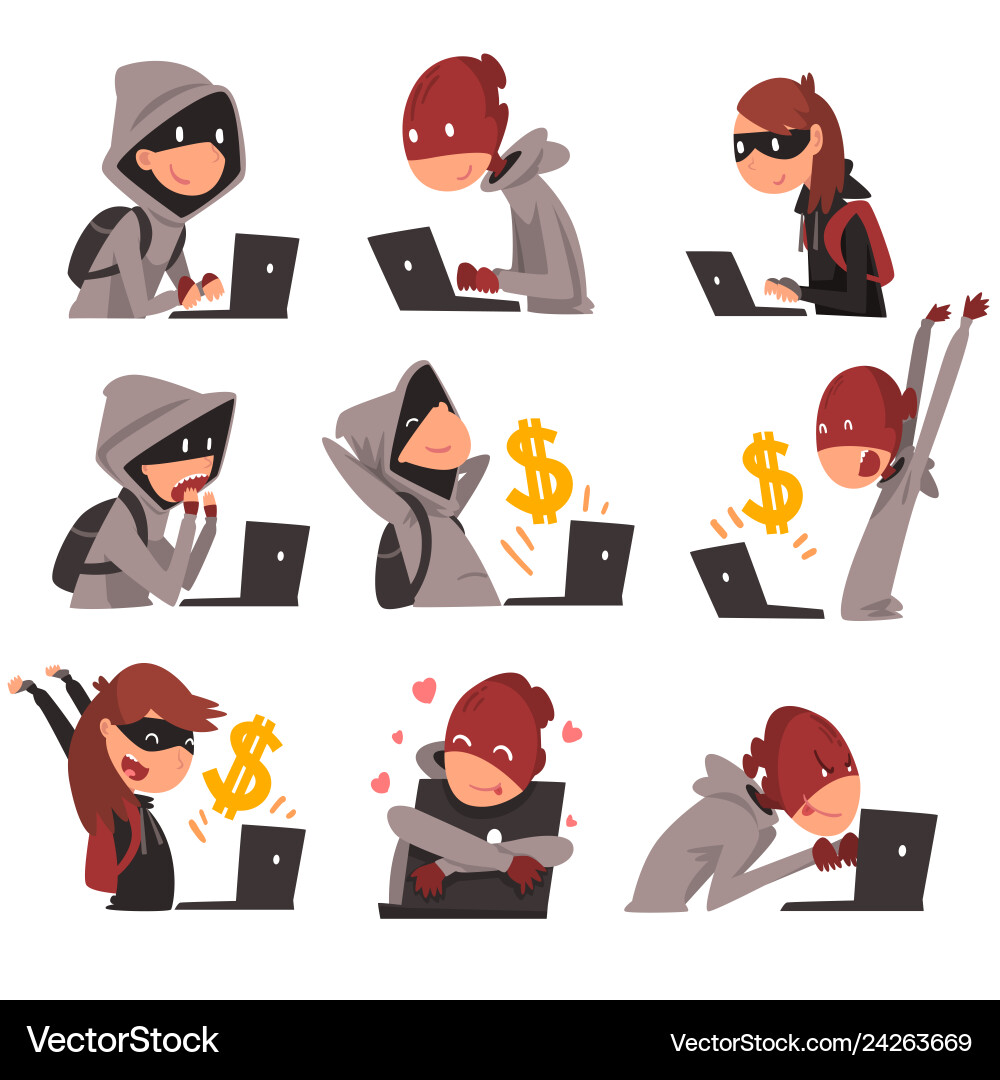 Cyber Hackers Stealing Data vector image