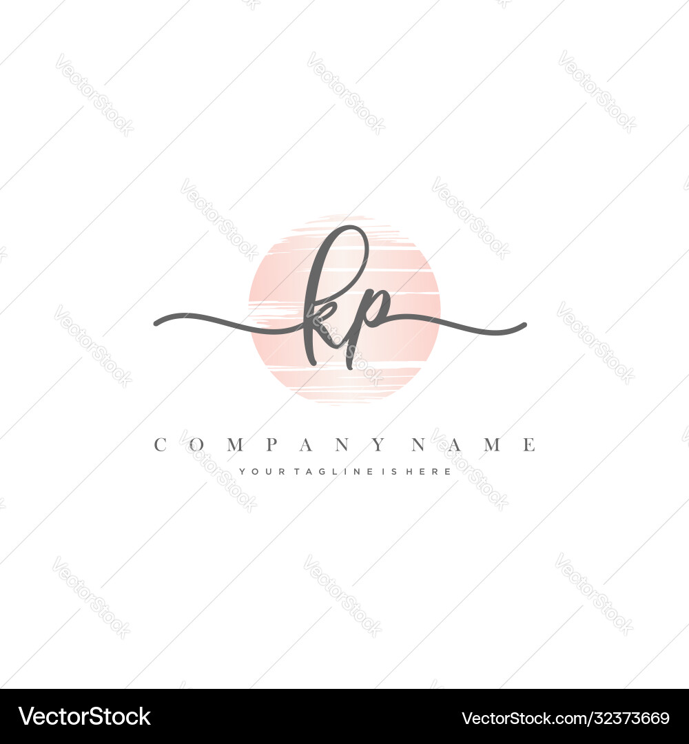 Elegant Initial Logo - KP Monogram vector image