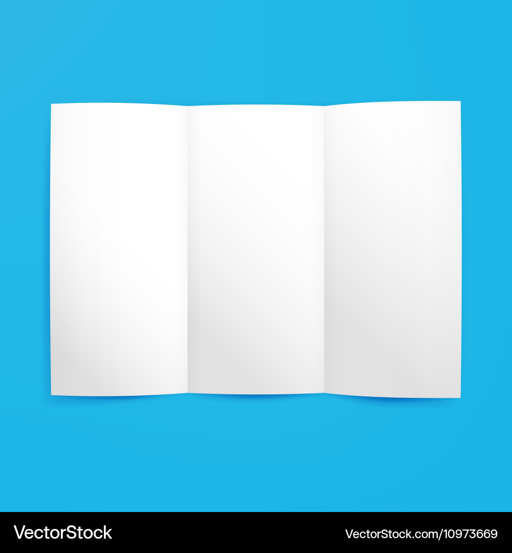 Empty tri fold paper mockup Vector Image