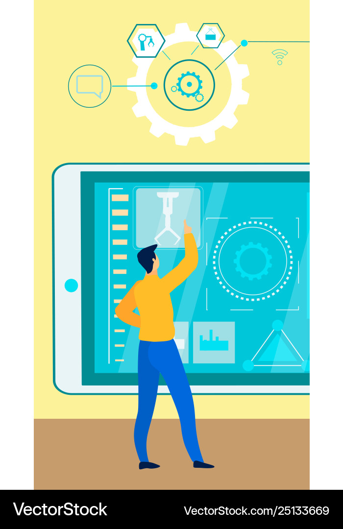 Engineer invention idea flat Vector Image