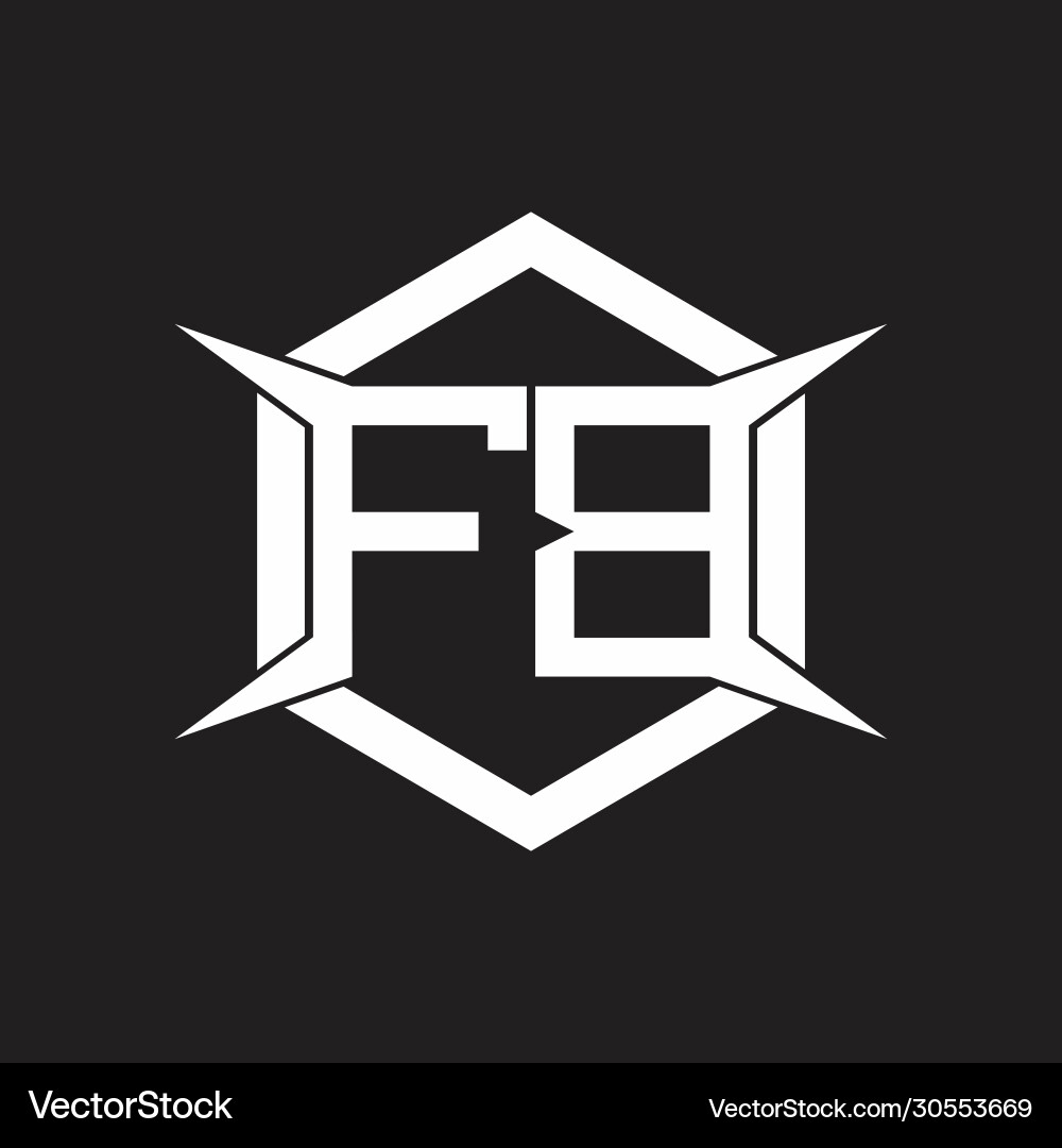 Fb logo monogram with hexagon and four taper Vector Image
