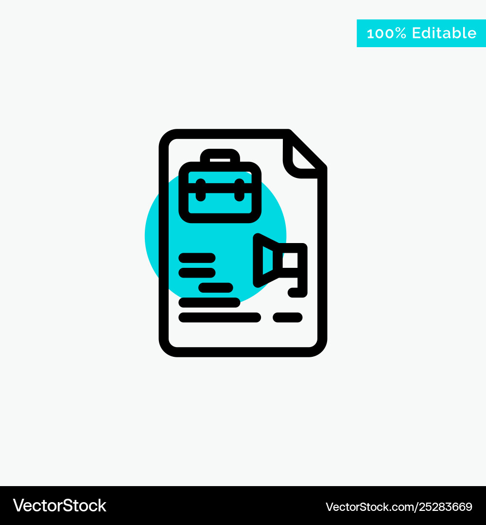 File document job bag turquoise highlight circle File document job bag turquoise highlight circle vector image