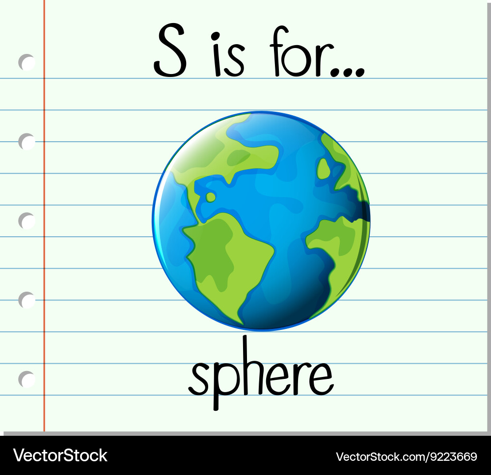 Flashcard letter s is for sphere vector image