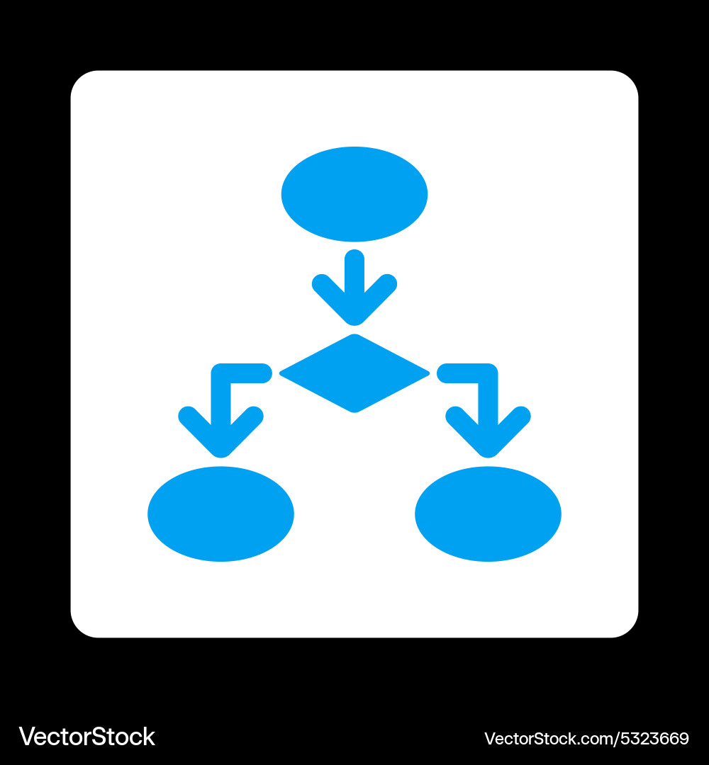 Flowchart icon from commerce buttons overcolor set vector image