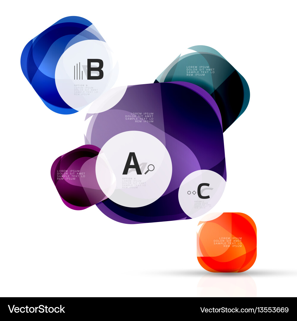 Glossy square elements Glossy square elements vector image