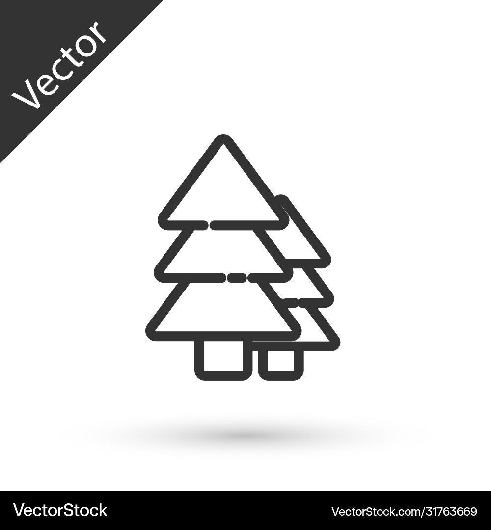 Grey line tree icon isolated on white background Grey line tree icon isolated on white background vector image