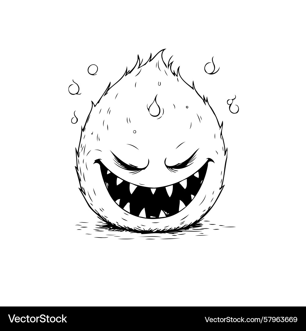 Grumpy Monster with Sharp Teeth vector image