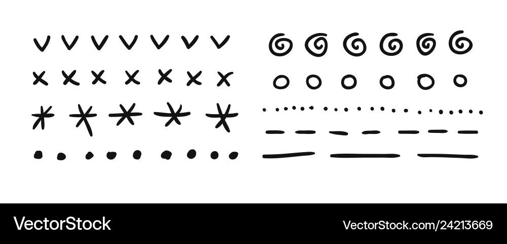 Hand drawn set of objects for design use black Hand drawn set of objects for design use black vector image