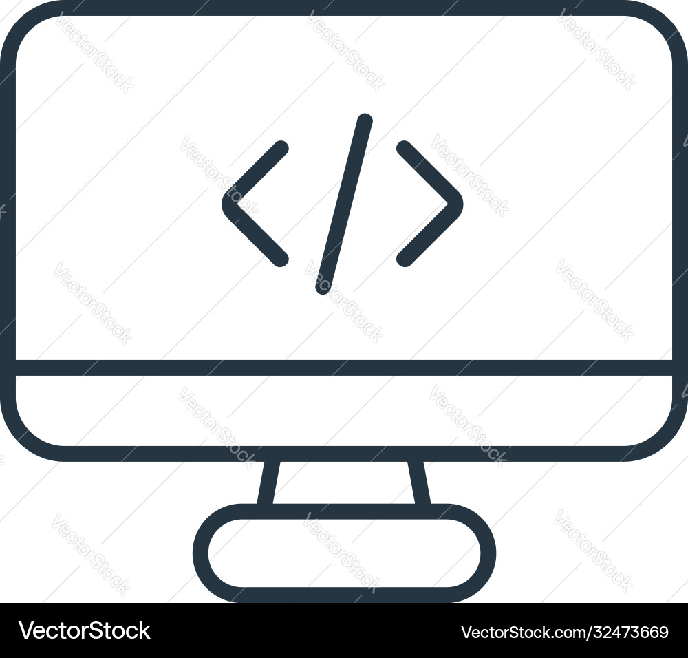 Html icon isolated on white background outline Html icon isolated on white background outline vector image