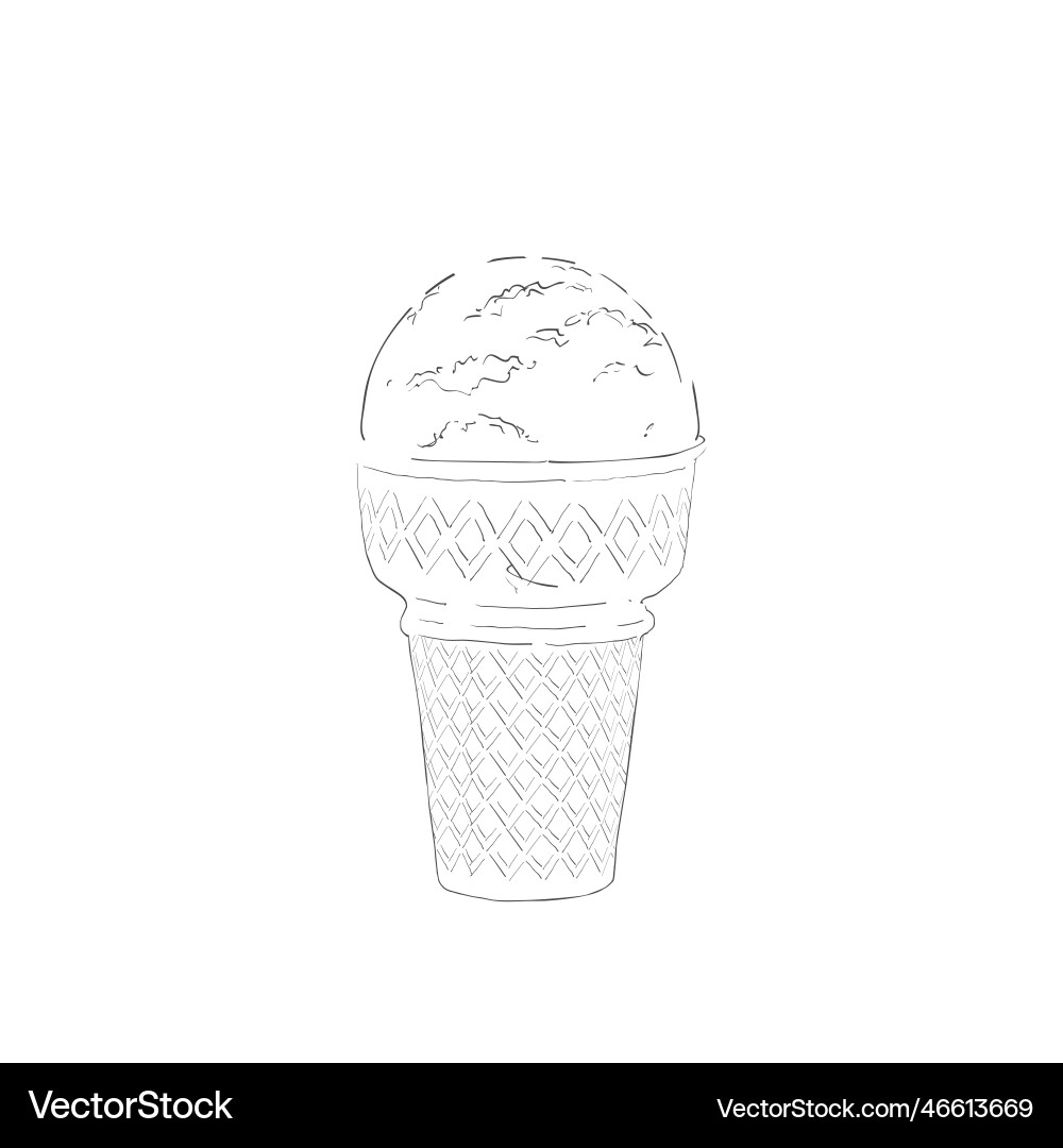 Ice-cream scoops in waffle cones with assorted Ice-cream scoops in waffle cones with assorted vector image