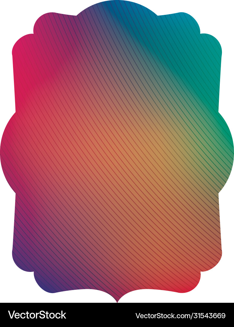 Isolated colored gradient frame banner vector image