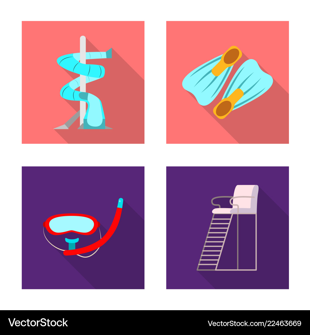 Isolated object of pool and swimming icon set Isolated object of pool and swimming icon set vector image