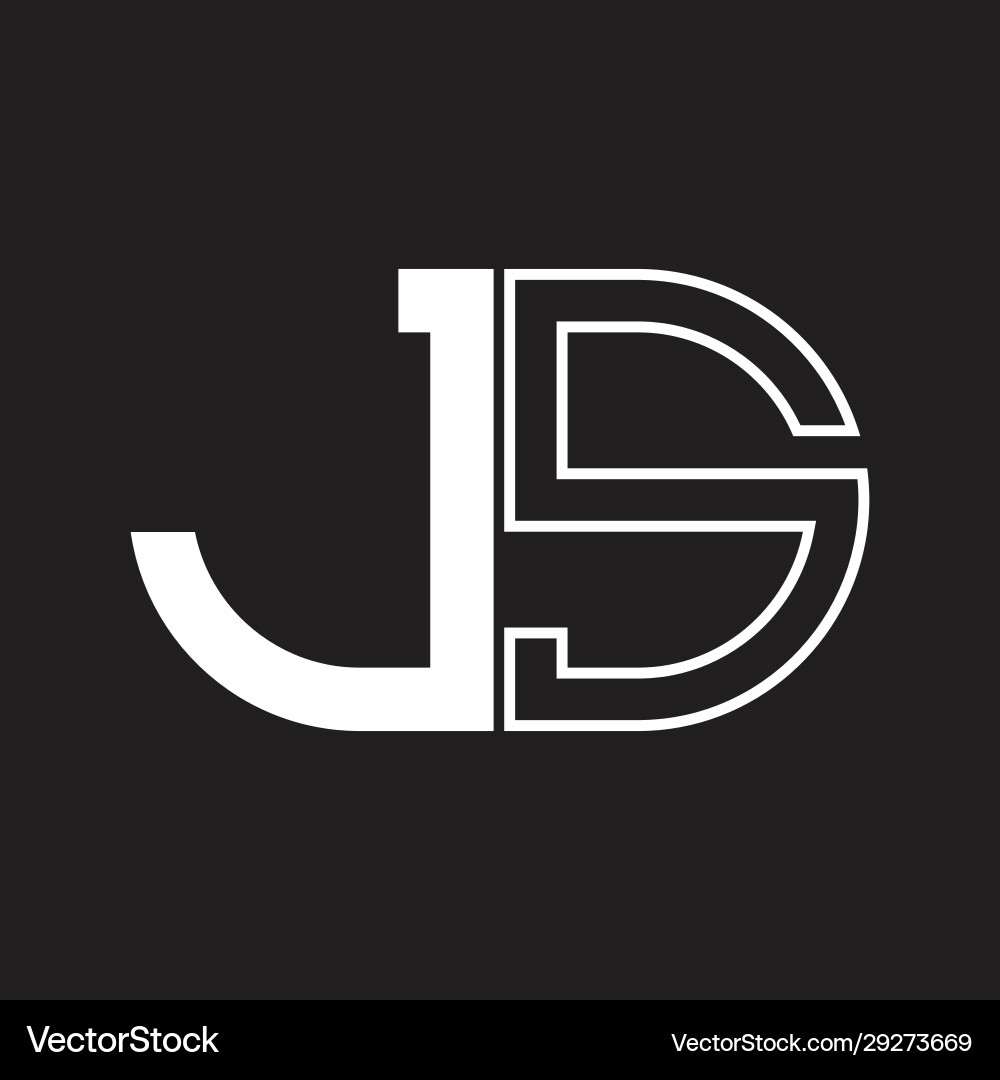 Js letter logo monogram with oval shape negative Js letter logo monogram with oval shape negative Vector Image