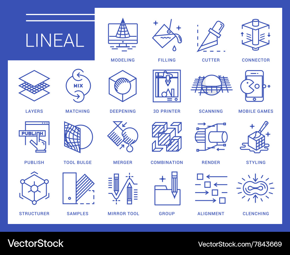 Line icons in a modern style vector image