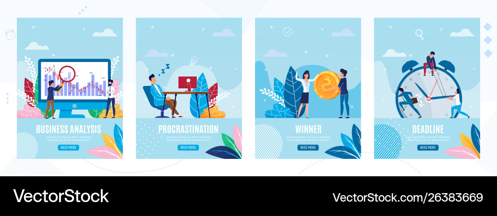 Mobile landing pages set for business startup vector image