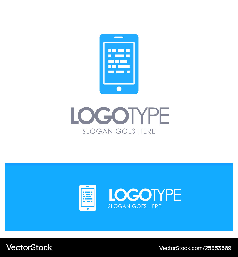 Mobile read data secure e learning blue solid Mobile read data secure e learning blue solid vector image