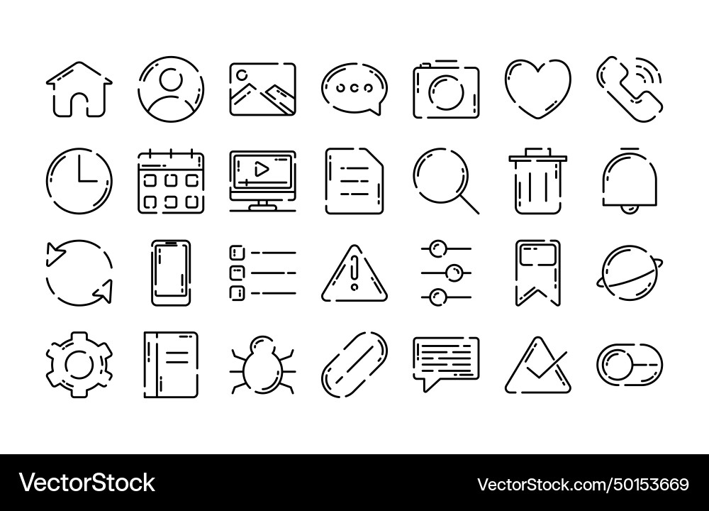Modern user interface social media icon collection Modern user interface social media icon collection vector image