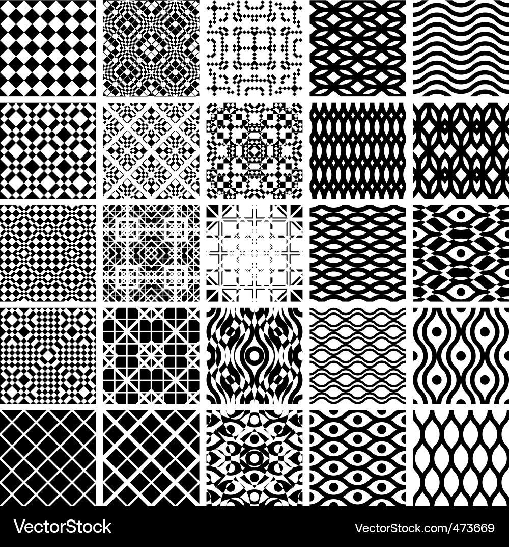 Monochrome Geometric Patterns vector image