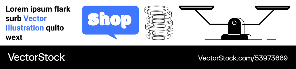 Online shopping messaging with balance scale Vector Image