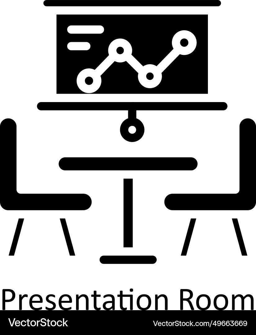 Presentation room solid icon design illu Vector Image