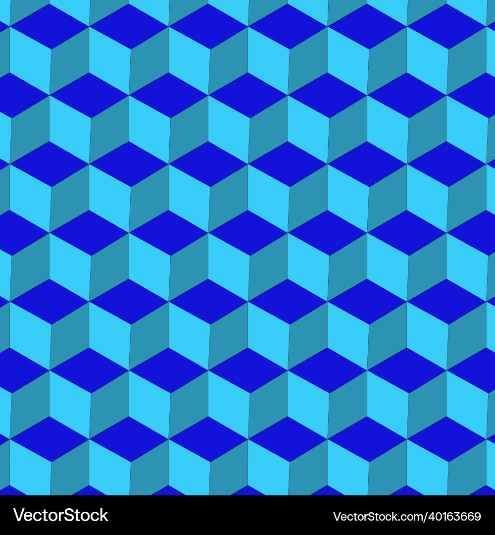 Retro blue 3d cubes seamless pattern Retro blue 3d cubes seamless pattern vector image