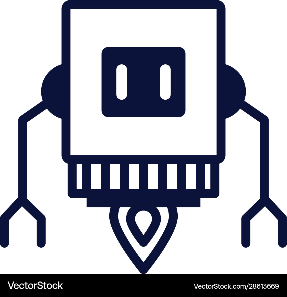 Robot floating cyborg isolated icon Vector Image