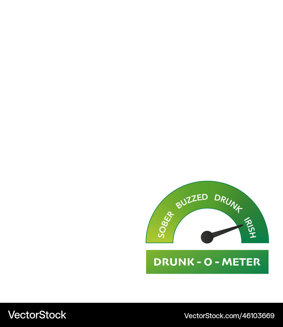 Round drunk meter indicator measuring gauge vector image