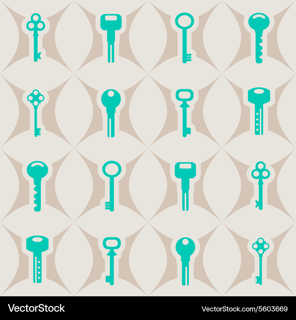 Seamless background with keys Vector Image
