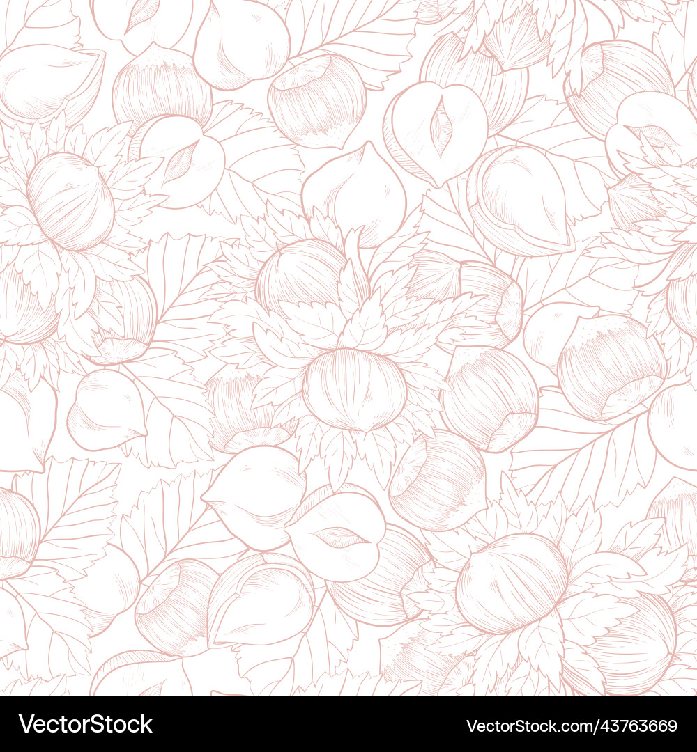 Seamless pattern hazelnut many fruit nuts Seamless pattern hazelnut many fruit nuts Vector Image