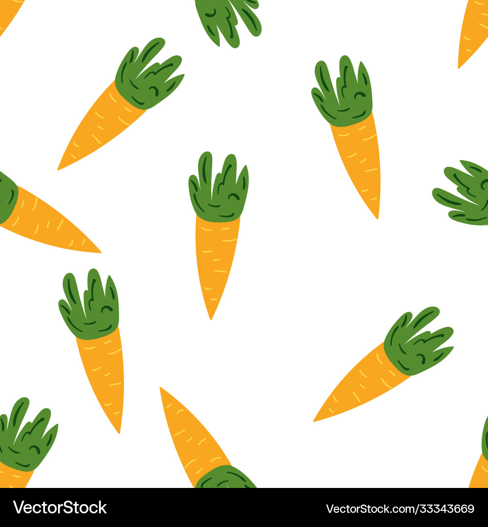 Seamless vegetable carrot pattern perfect Seamless vegetable carrot pattern perfect vector image