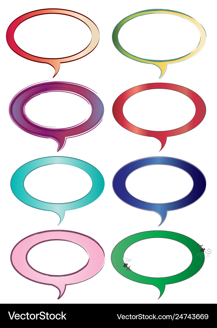 Set eight dialogue boxes - speech bubbles vector image
