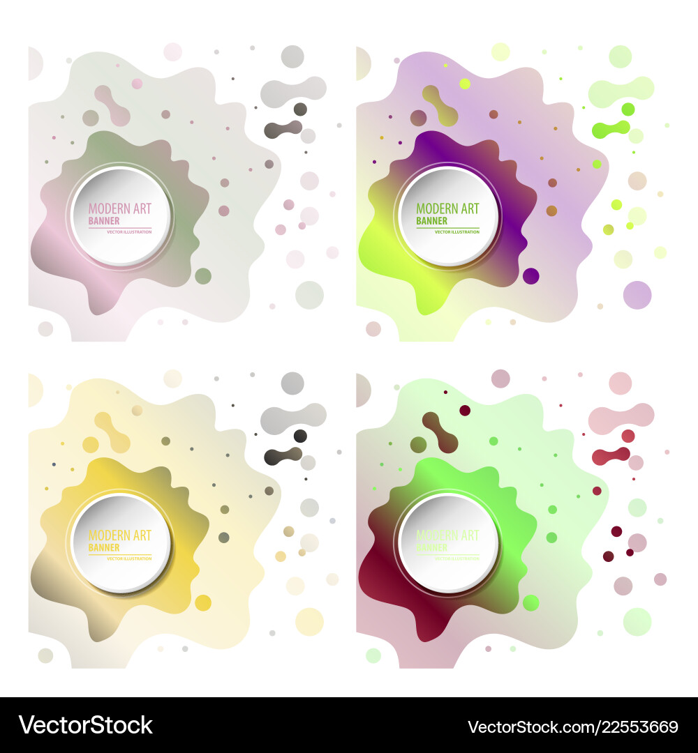 Set of modern art abstract banner square frame Set of modern art abstract banner square frame vector image