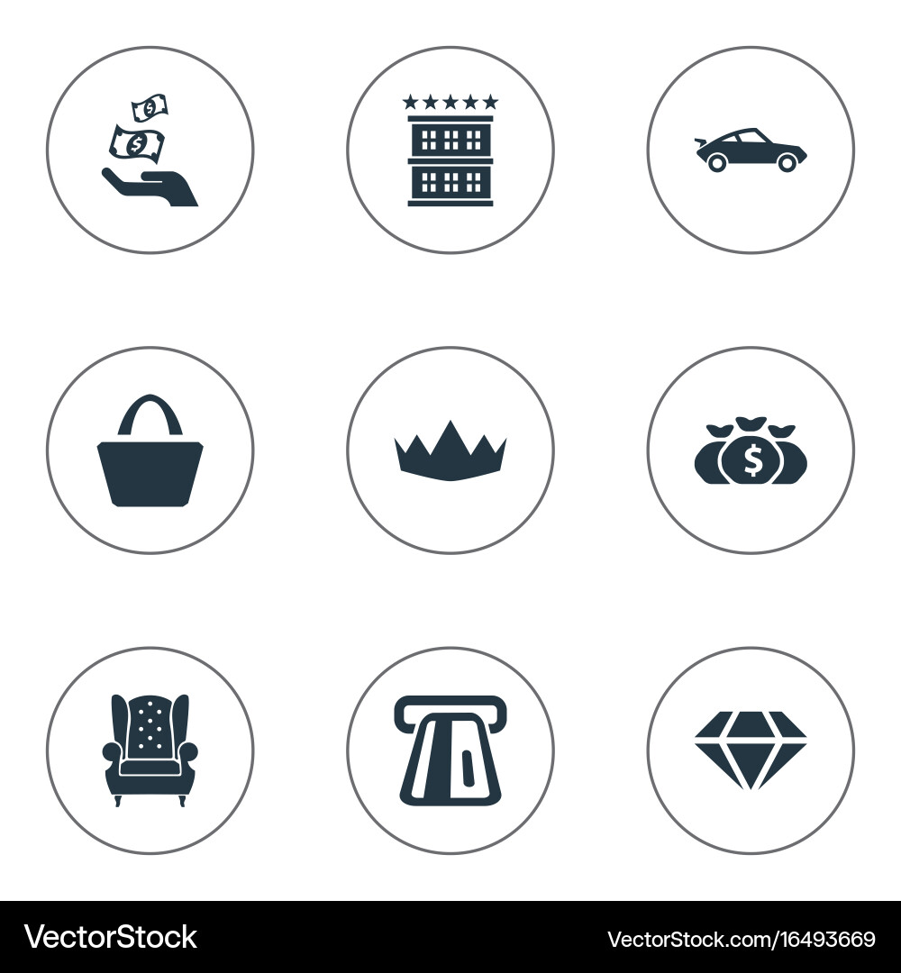 Set of simple money icons vector image