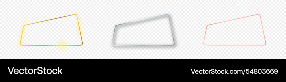Set of three rounded trapezium frames Set of three rounded trapezium frames vector image